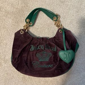 Juicy couture velvet shoulder hobo bag